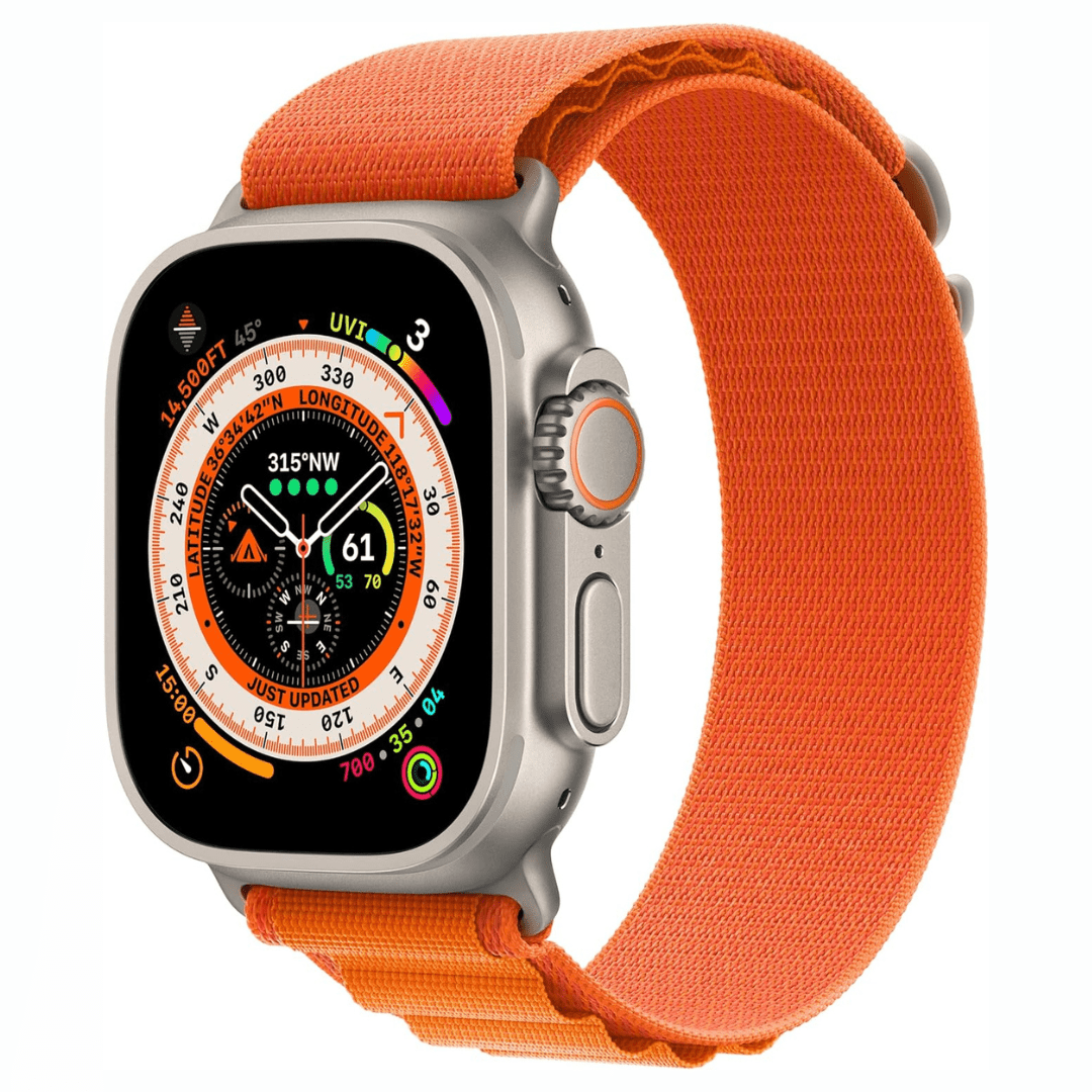 Apple Watch Ultra 2 titane 49 mm avec bracelet Orange Alpine Loop