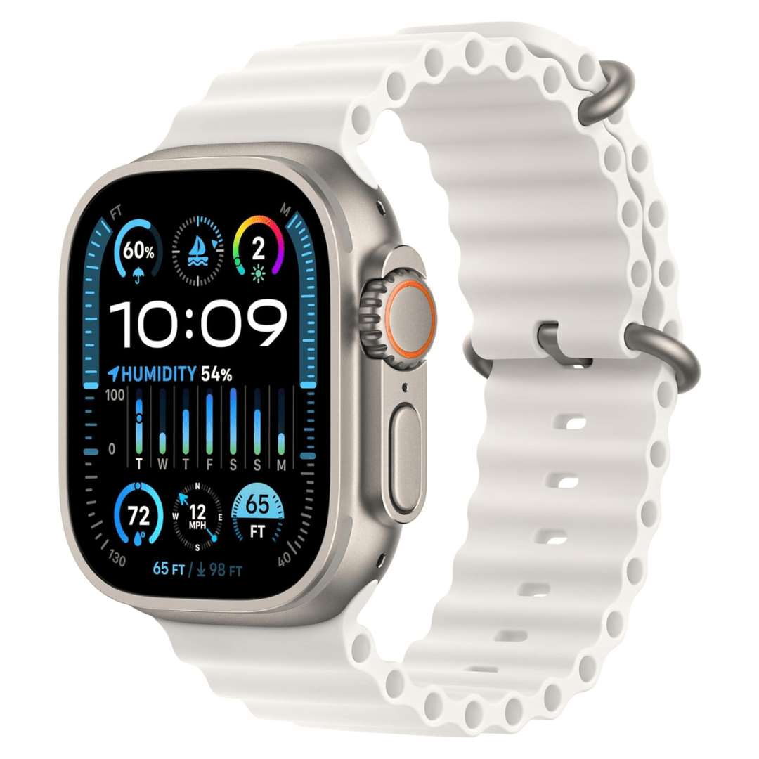 Apple Watch Ultra 2 titane 49 mm avec bracelet White Ocean Band