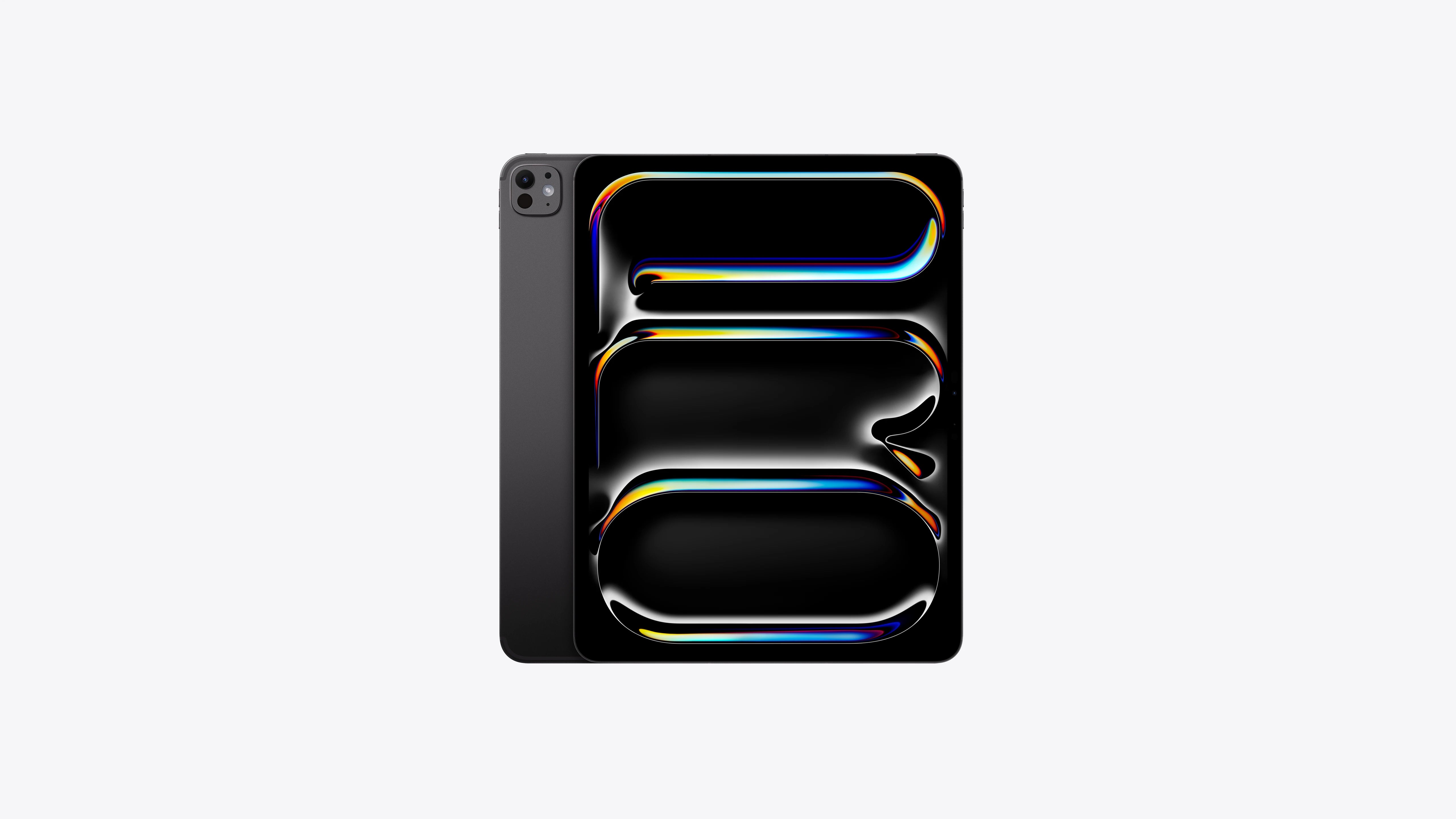 iPad Pro 13 pouces M4 Noir sidéral vue avant et arrière