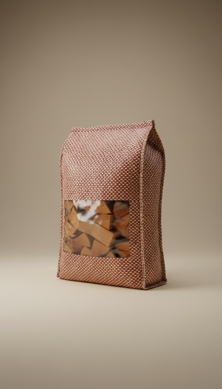 Bûches de bois dur séché au four en sac résistant