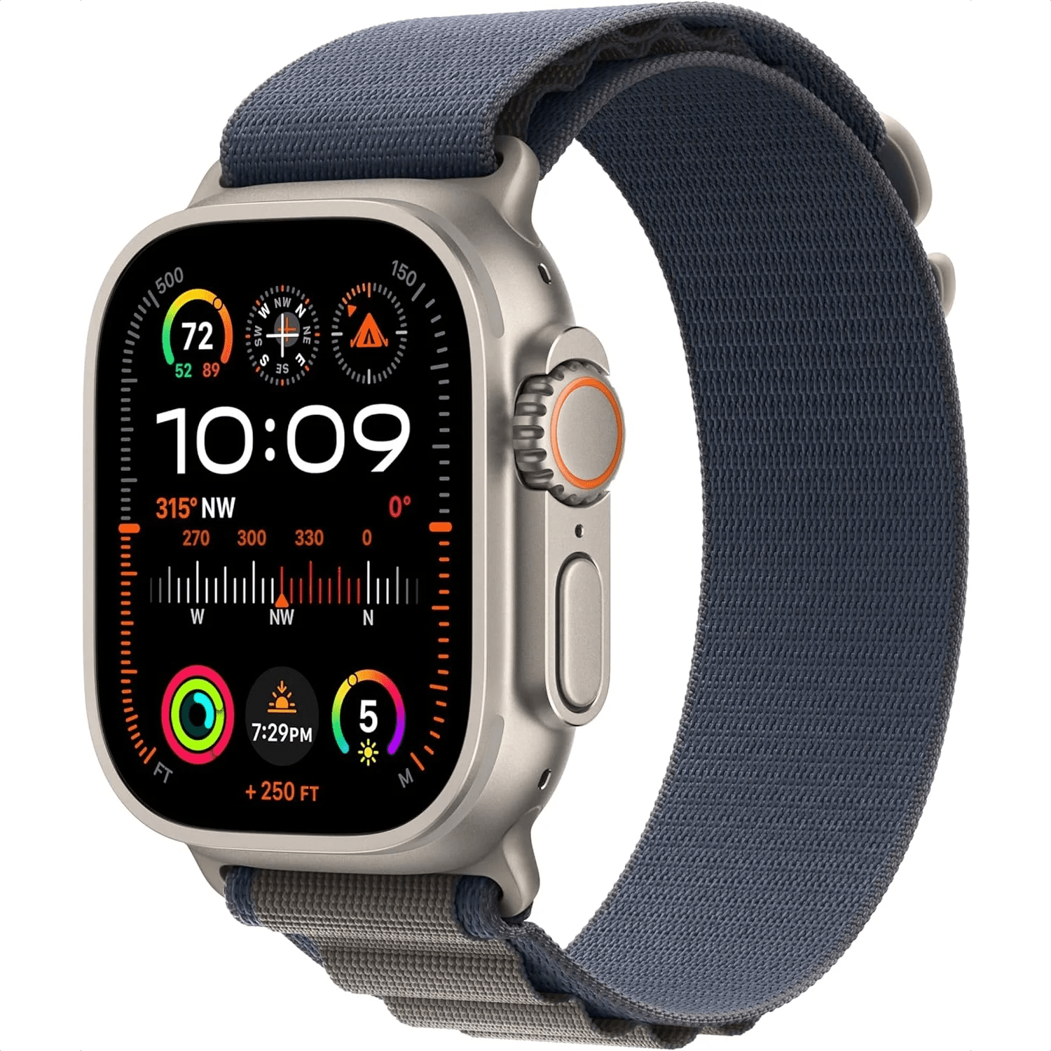 Apple Watch Ultra 2 titane 49 mm avec bracelet Blue Alpine Loop